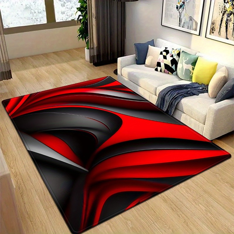 Commercial Wall Printing Machine - Rood Zwart 2D Swirl Abstracte Deurmat